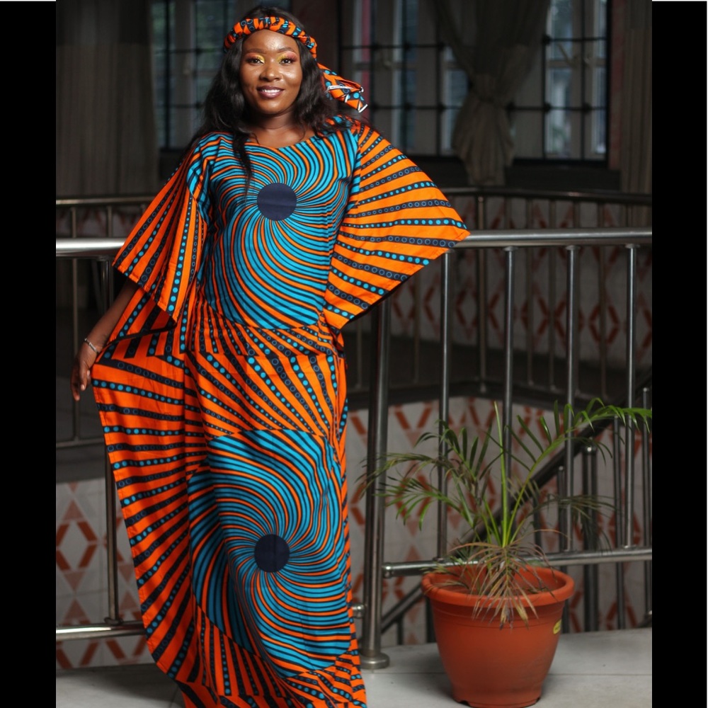SALES! SALES!!! African maxi dress with head wrap - Picture 4 of 12